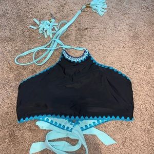 High neck swim top